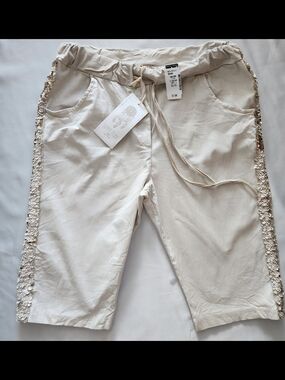 Sunny Studio Paris x Marie Claire Beige Sequin Bermuda Shorts - O/S NWT $70